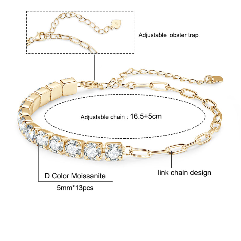 NANLUV Timeless Brilliance Moissanite Bracelet