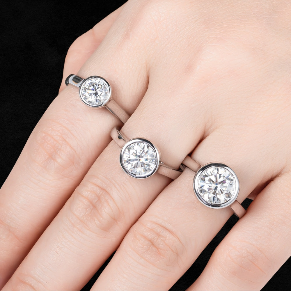 NANLUV Aurelia Moissanite Ring – D Color Round Cut