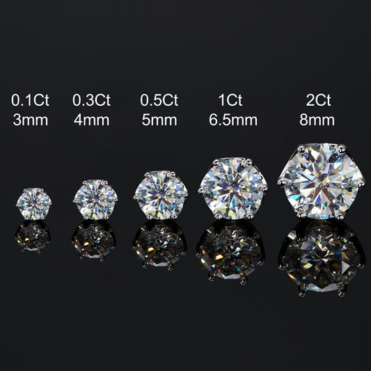 NANLUV Moissanite Solitaire Stud Earrings