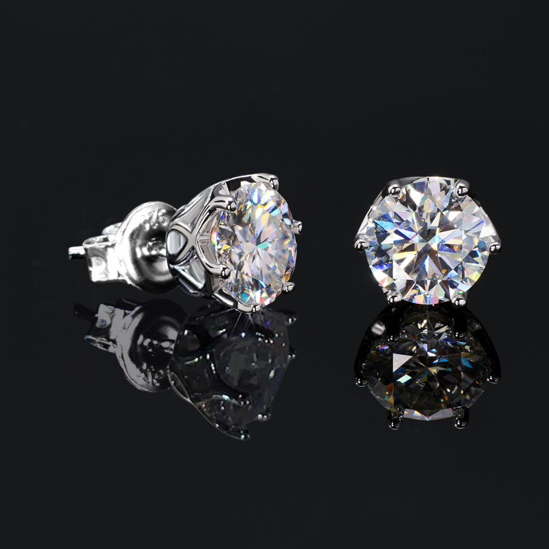 NANLUV Moissanite Solitaire Stud Earrings