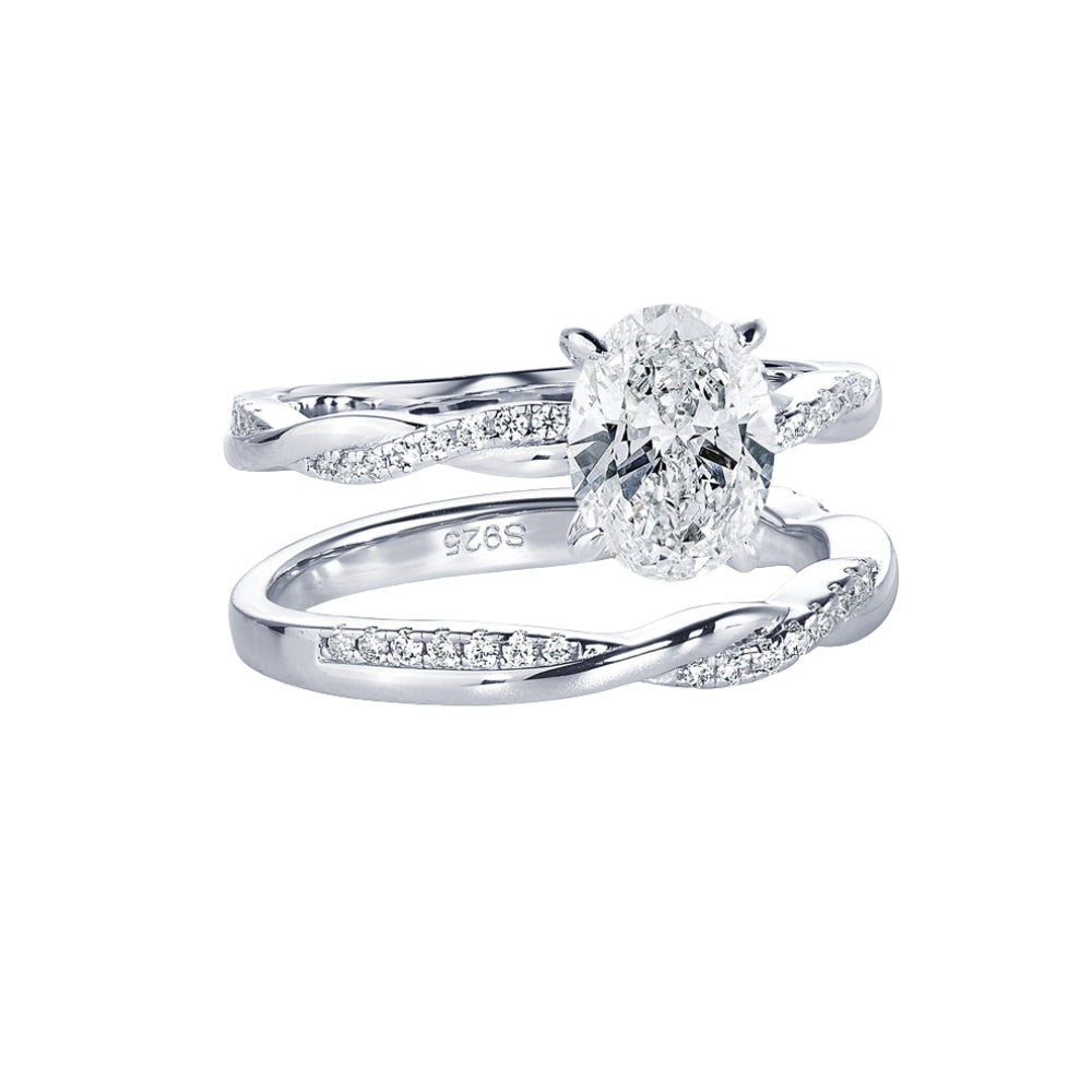 NANLUV Élysian Oval 2CT Bridal Set