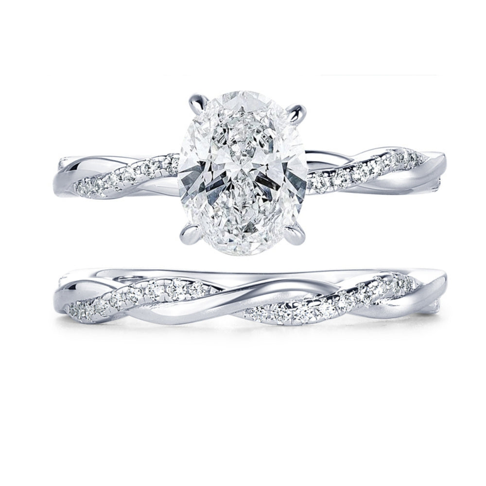 NANLUV Élysian Oval 2CT Bridal Set