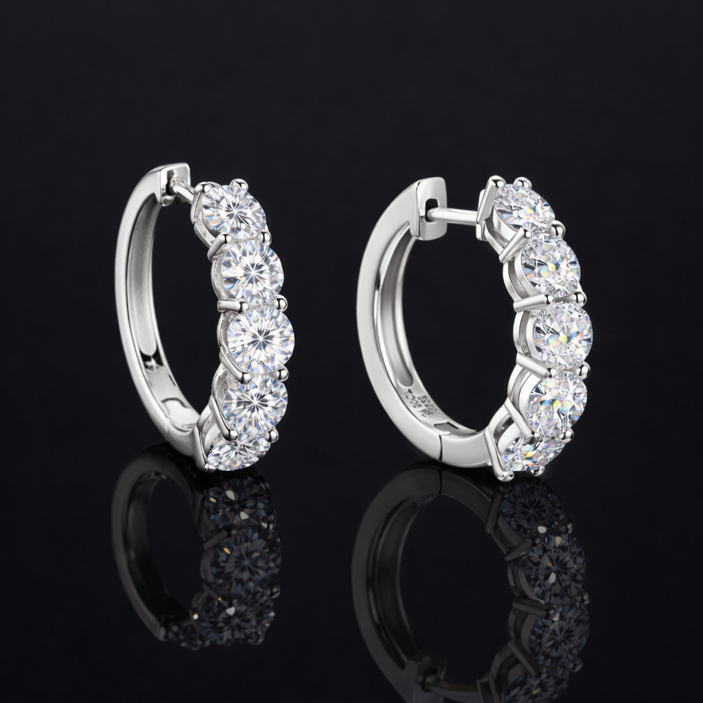 NANLUV Charlotte Moissanite Hoop Earrings
