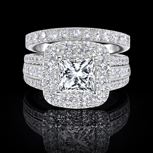 NANLUV Royale Princess Halo Bridal Set