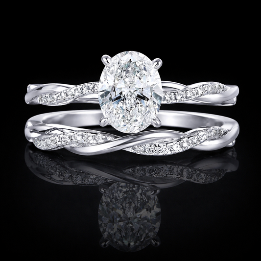 NANLUV Élysian Oval 2CT Bridal Set