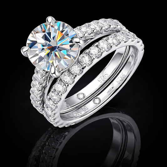 NANLUV Infinity Crown Moissanite Ring Set