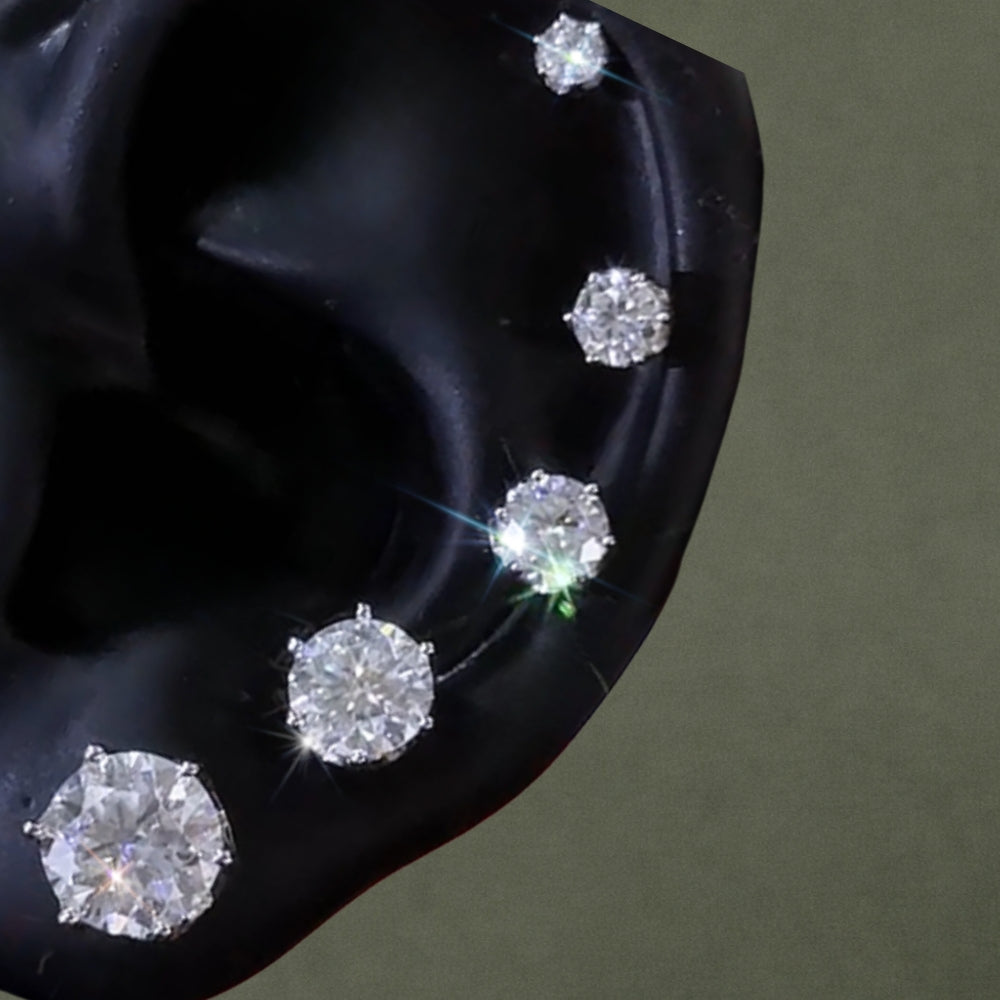 NANLUV Moissanite Solitaire Stud Earrings