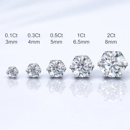 NANLUV Moissanite Solitaire Stud Earrings
