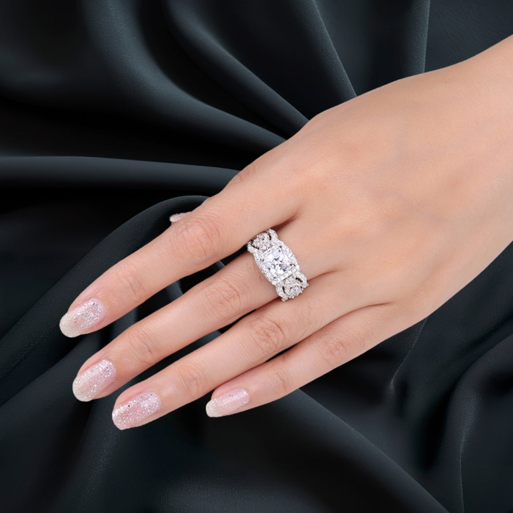 NANLUV Imperial Halo Princess Ring Set