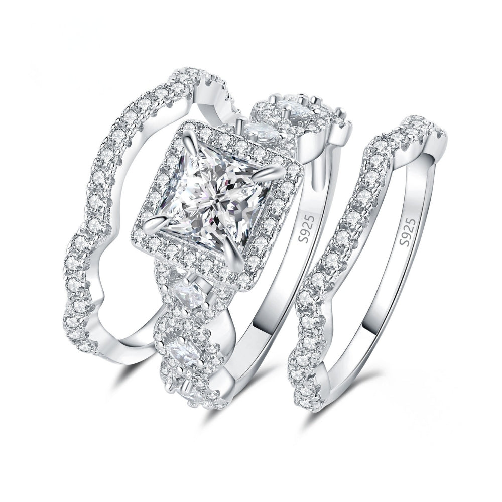 NANLUV Imperial Halo Princess Ring Set