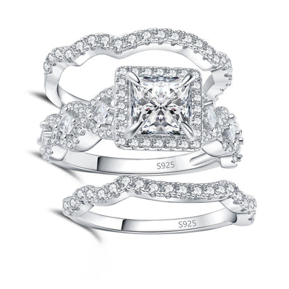 NANLUV Imperial Halo Princess Ring Set