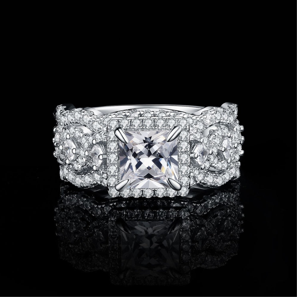 NANLUV Imperial Halo Princess Ring Set