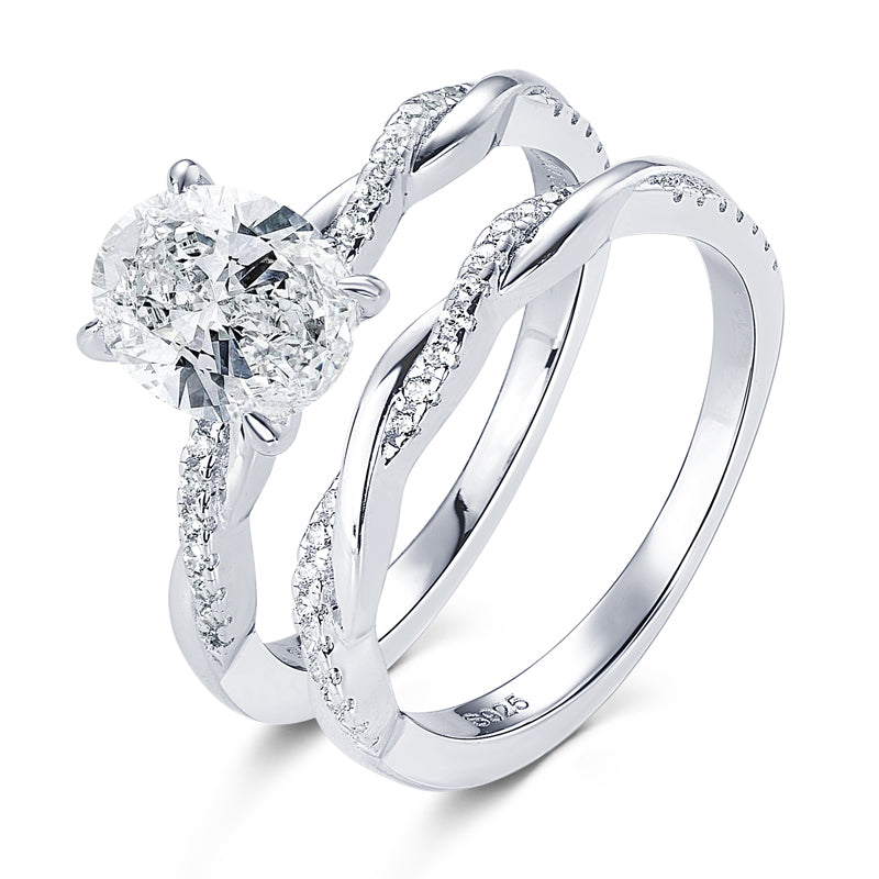NANLUV Élysian Oval 2CT Bridal Set