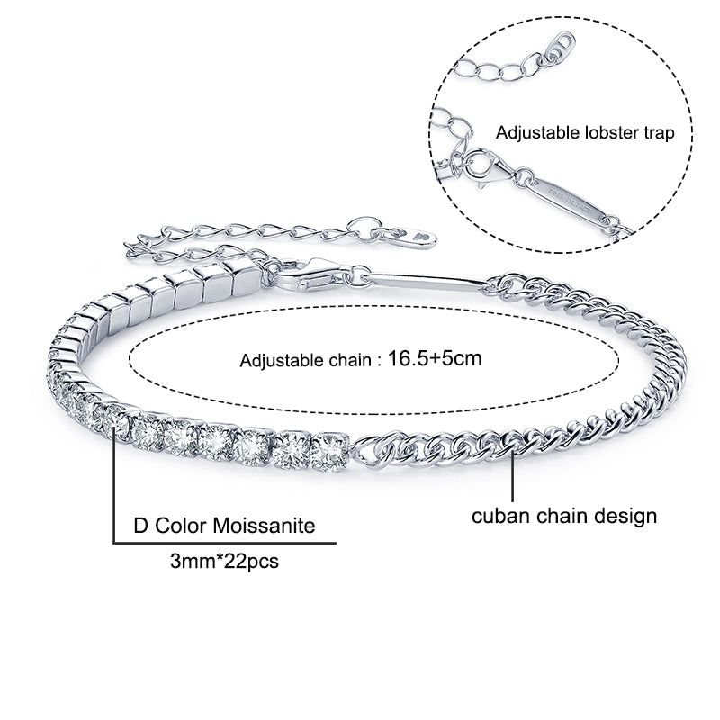NANLUV Moissanite Sparking Bracelet