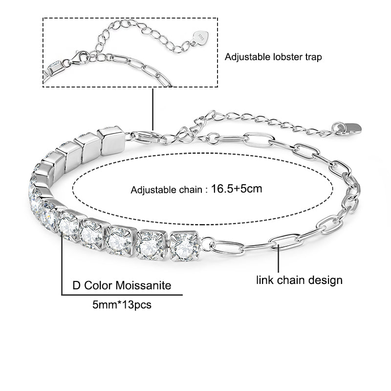 NANLUV Timeless Brilliance Moissanite Bracelet