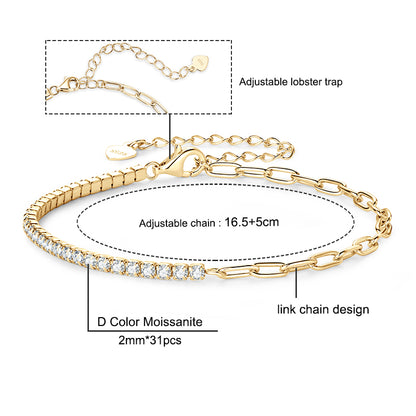 NANLUV Timeless Brilliance Moissanite Bracelet