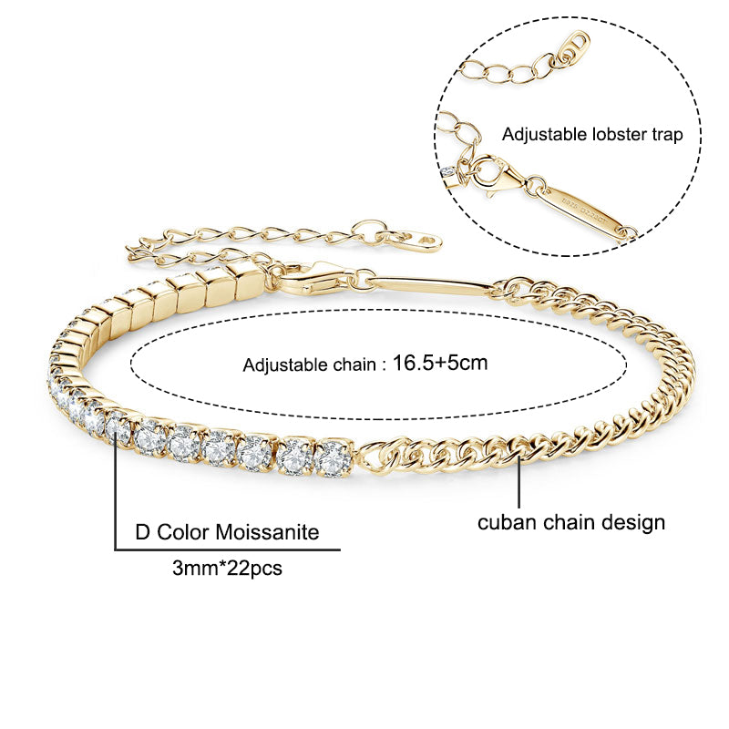 NANLUV Moissanite Sparking Bracelet