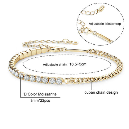 NANLUV Moissanite Sparking Bracelet