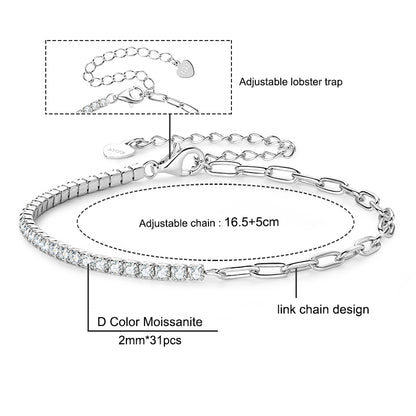 NANLUV Timeless Brilliance Moissanite Bracelet
