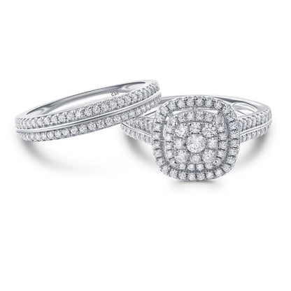 NANLUV Éclat Halo Moissanite Bridal Set