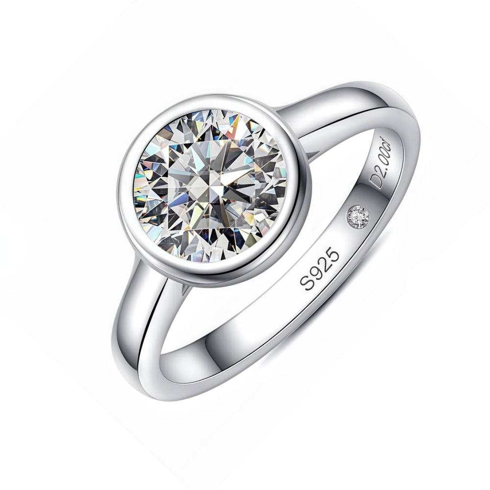 NANLUV Aurelia Moissanite Ring – D Color Round Cut