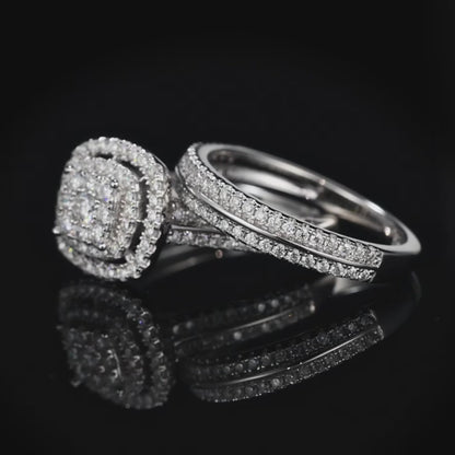 NANLUV Éclat Halo Moissanite Bridal Set